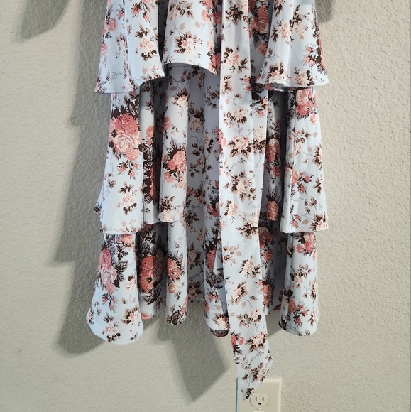 Rachel Parcell Floral Tiered Dress - Pink and White - Picture 6 of 9